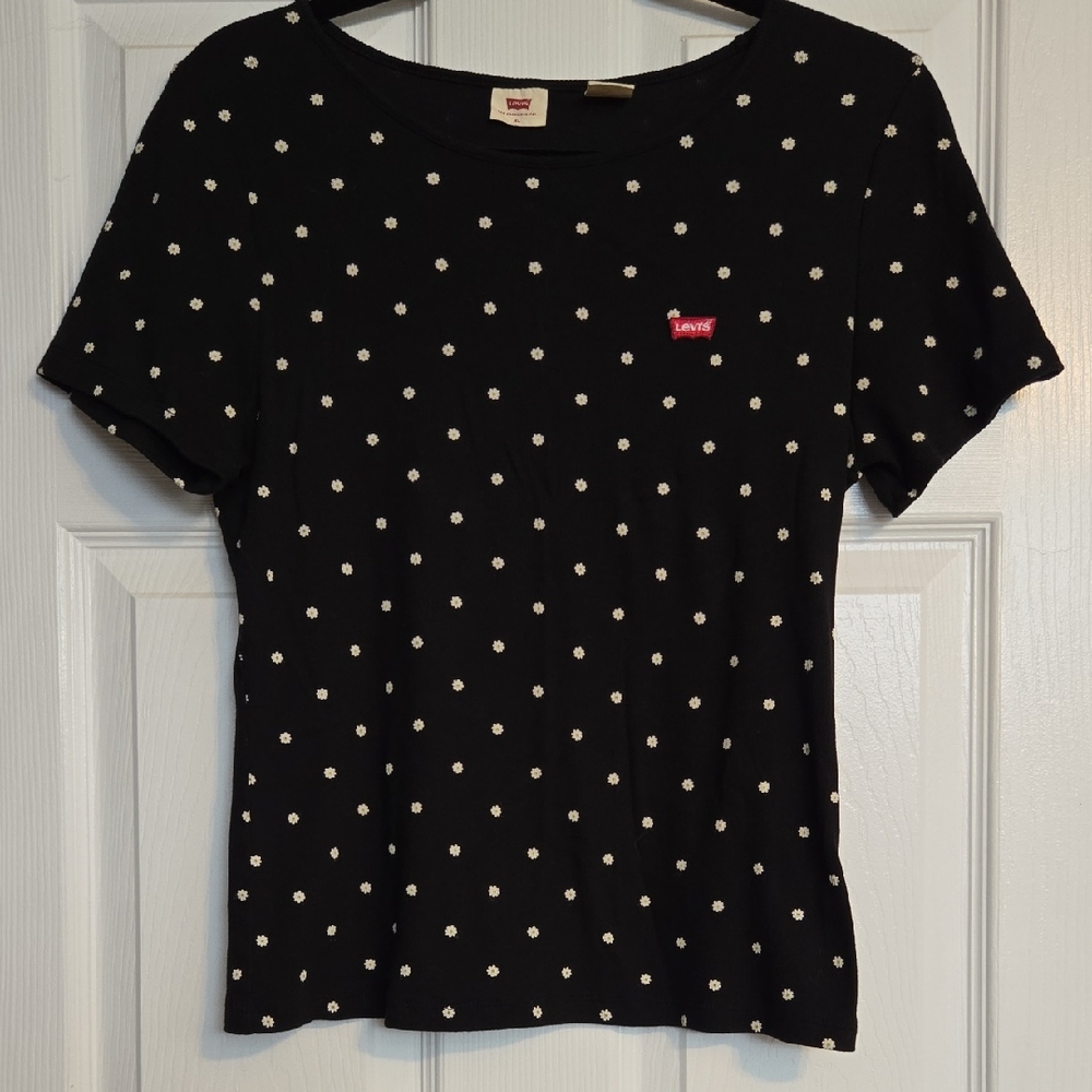 Levi's Black and White Polka Dot Tee